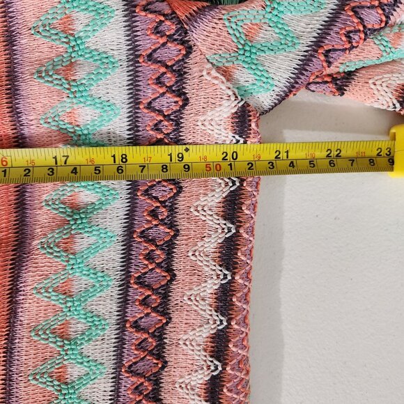 Signature 8 Colorful Knit Cardigan Sweater Zigzag Medium Boho Festival - Picture 8 of 13